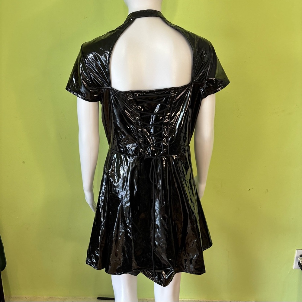 Killstar Black Vinyl Midi Dress - Picture 2 of 8